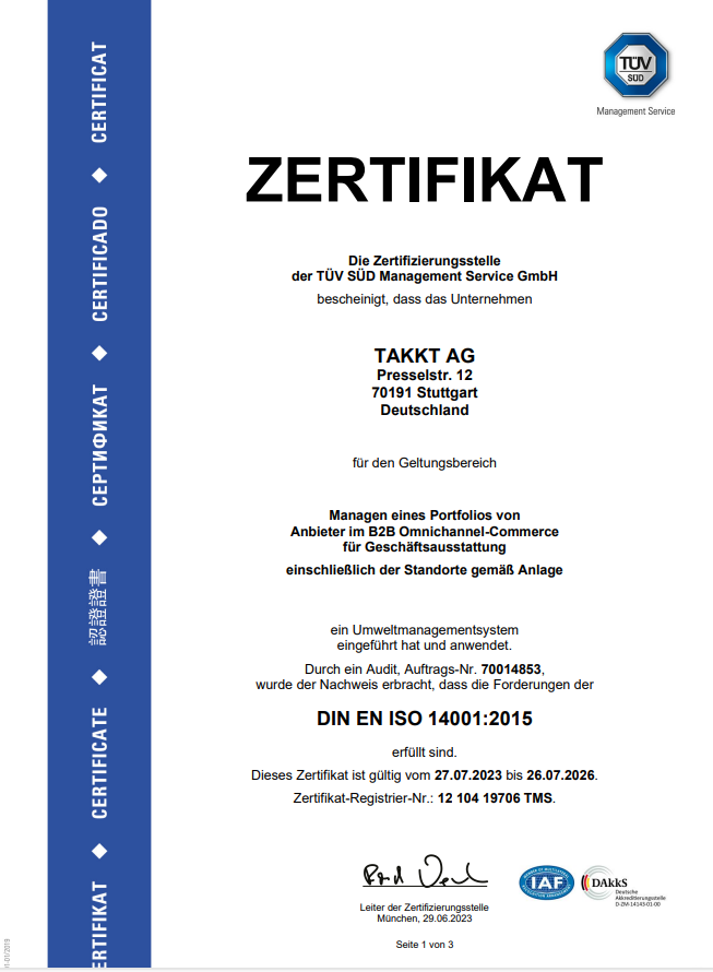 ISO 14001 TAKKT AG